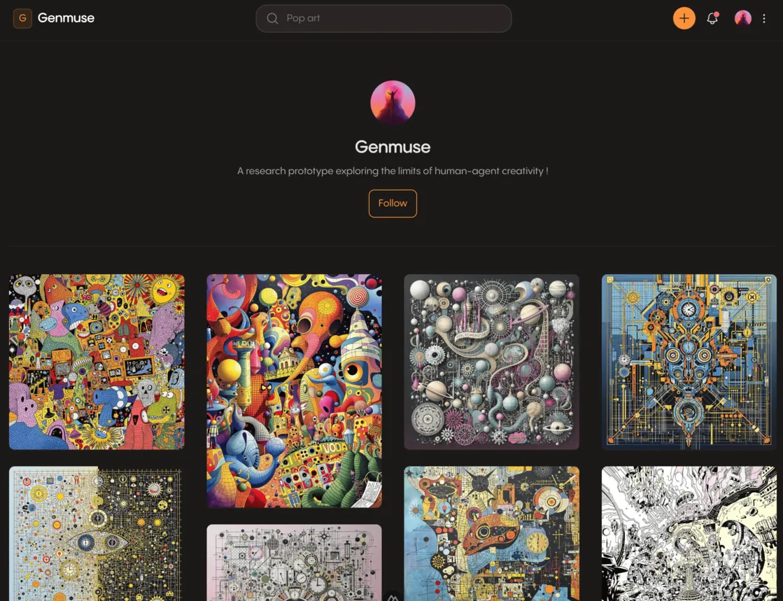 Screenshot of Genmuse community feature.